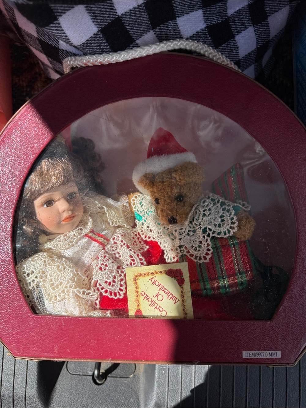 Holiday Doll & Teddy Gift Set - Red and White -
